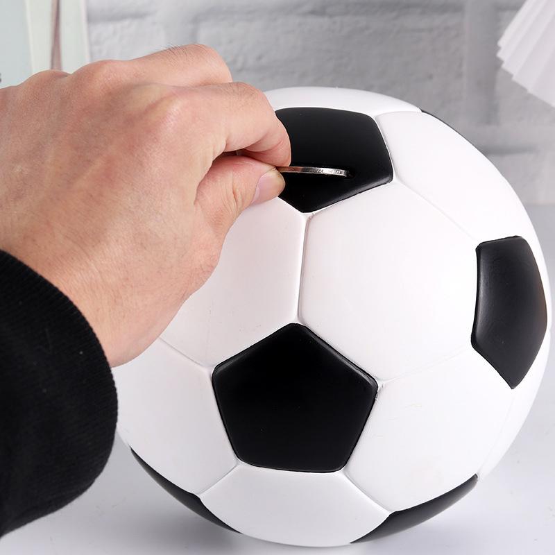 Dekoratives Sparschwein in Fußballform, dekoratives Sparschwein in Fußballform, Münztopf, Schlafzimmer-Sparschwein-Dekoration