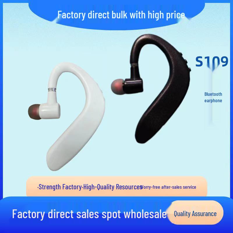 Bluetooth Earphones S109: Ultra-Long Battery Life, Clip-on, Noise Cancelling Wireless Earbuds