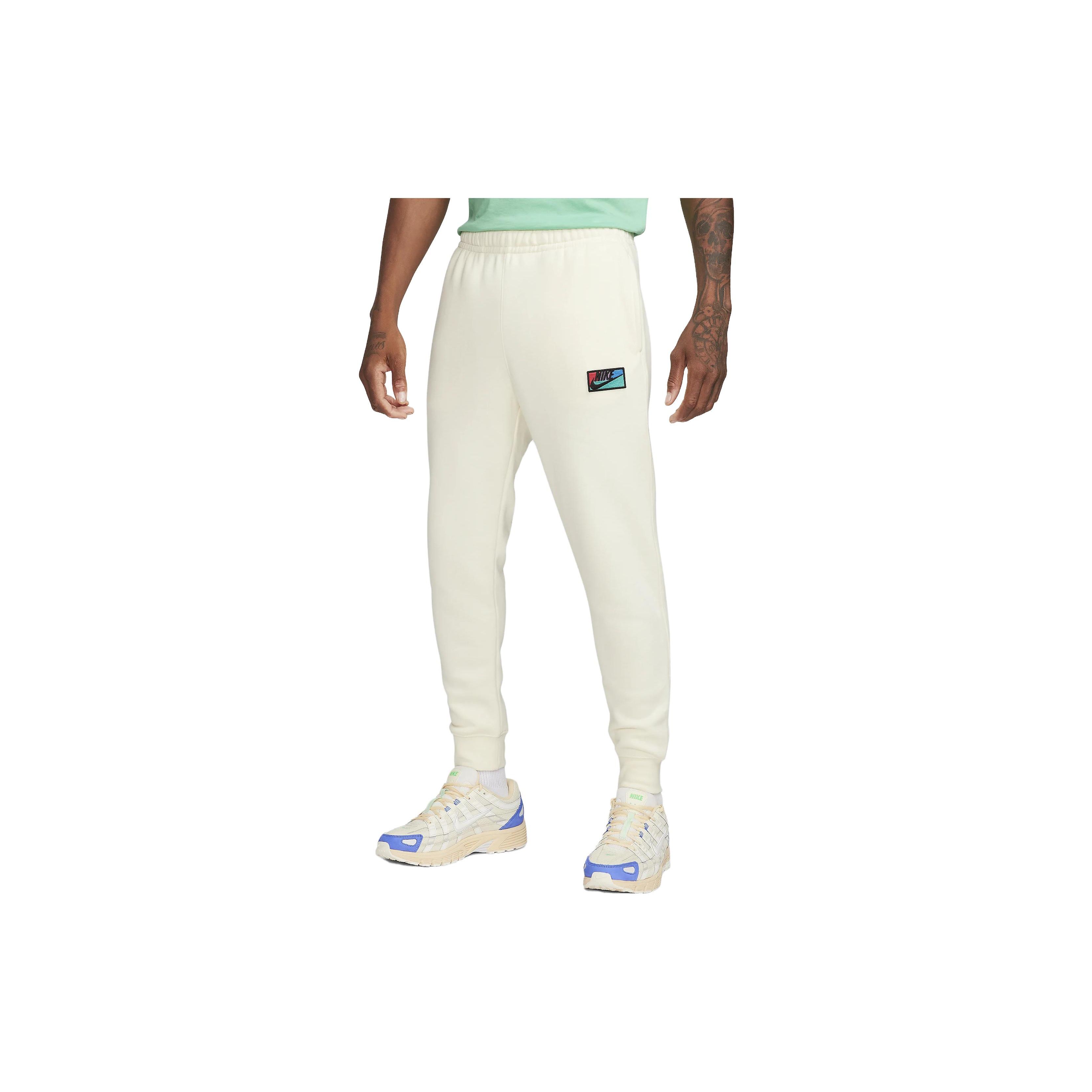 

Nike Club Fleece Logo Embroidered Cuff Knit Sweatpants Men Bottoms Ivory-White FB8437-113 XXL