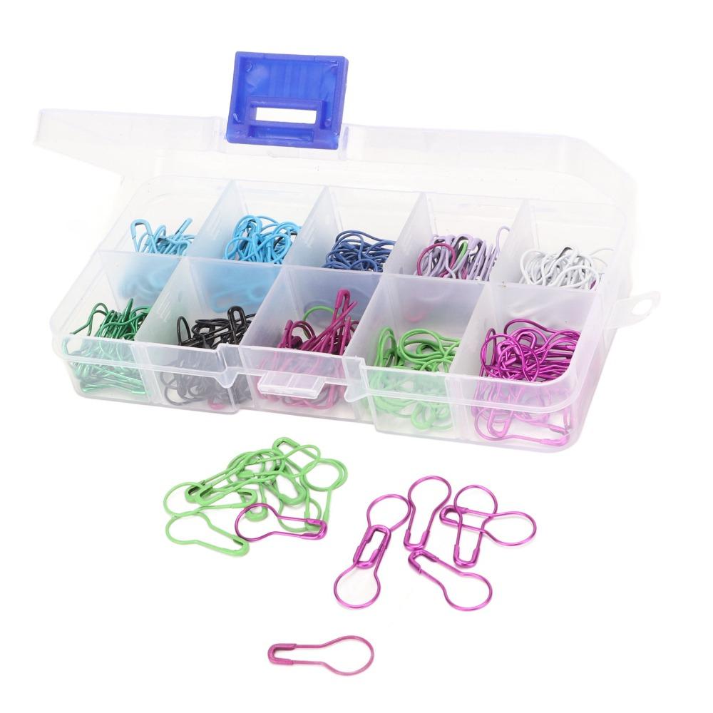 600pcs Colored Iron Safety Bulb Pins Plastic Storage Box Metal Knitting Pins  For DIY Craft Making