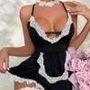 Sexy Lingerie Free Maid Uniform Black Suspender Maid Cosplay Uniform Seduction