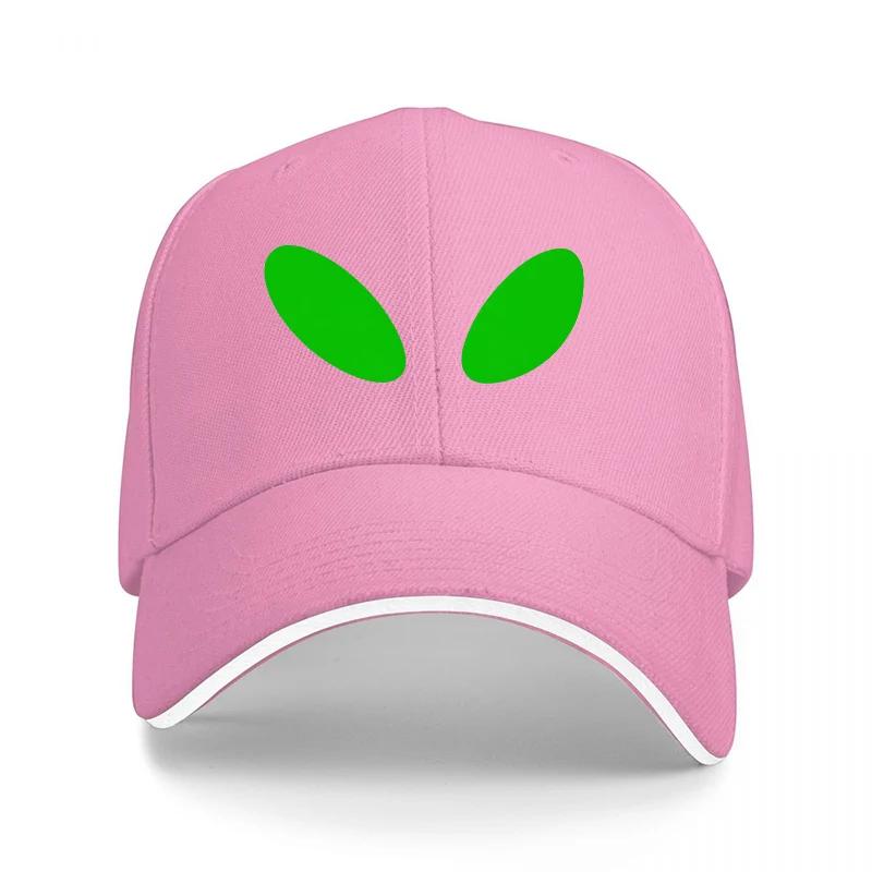 Alien Eyes Design Black Baseball Cap with Green Oval Eyes for Men and Women Casual Streetwear Fashion Accessory