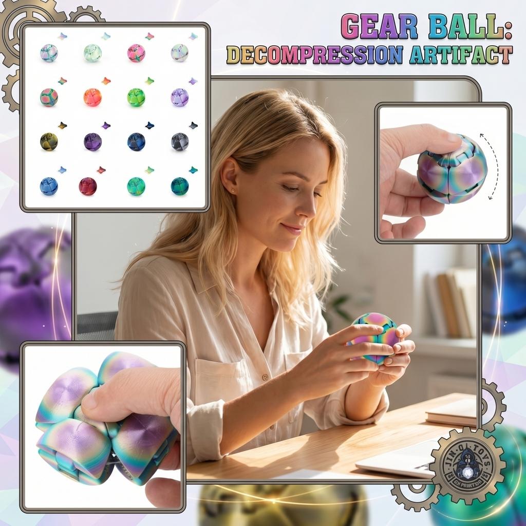 Puzzle Gear Ball Rotating Sphere Stress Relief Toy Durable Plastic Construction for Hand Exercise and Focus Enhancement Suitable for All Ages