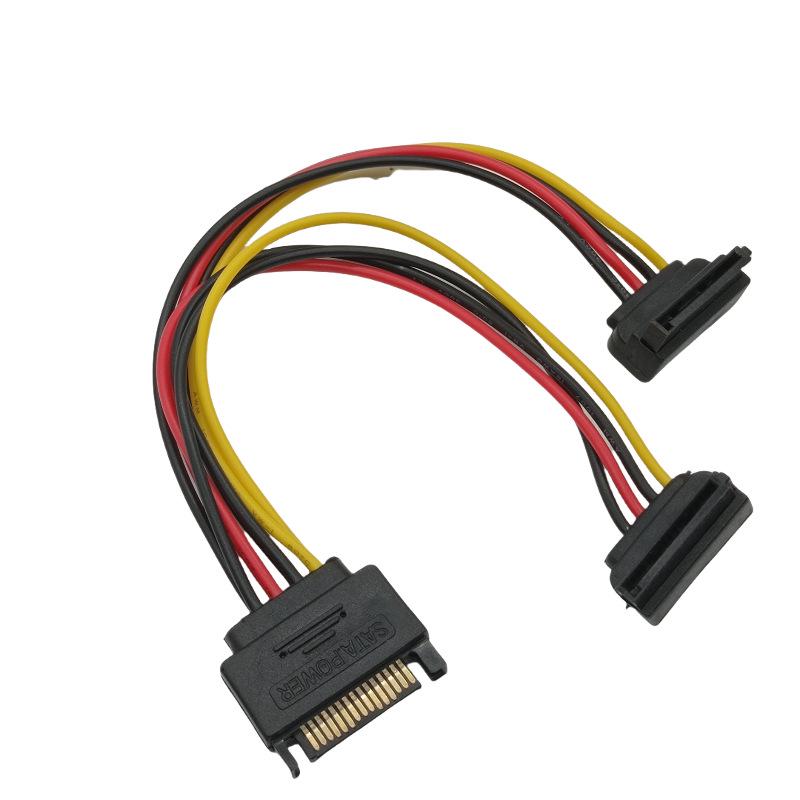 Elbow SATA Power Splitter Cable: 1-to-2 for HDD/Optical Drives