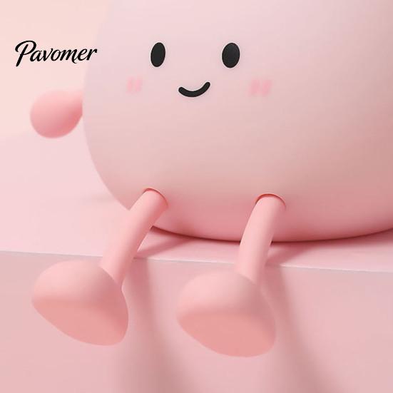 Portable USB Charging Night Light Cute Peach Light, Tap Control Squishy Bedside Lamp with Phone Holder, 2 Styles Warm Practical Desk Organizer Gadget