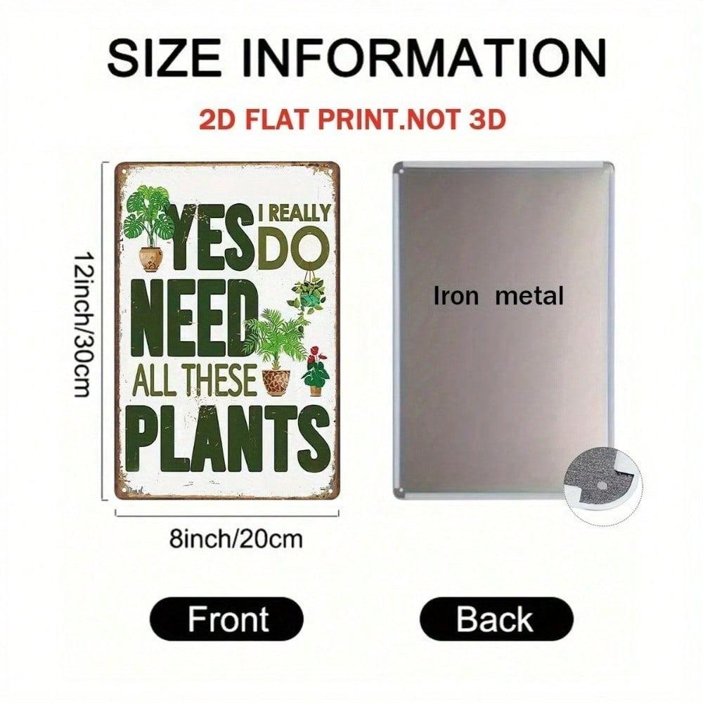 Metal Wall Art Plant Lover Gift Garden Decor Poster