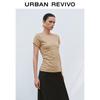 UR Women's Pleated Texture Short Sleeve Knit Top