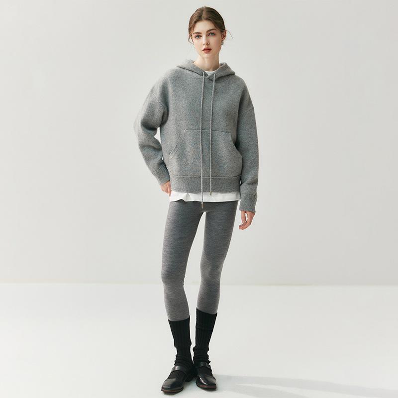 

Women s High-Waist Wool Knit Leggings - Autumn/Winter Slimming Seamless Style Medium