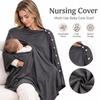 Breathable Breastfeeding Poncho Button Closure Nursing Shawl Breastfeeding Cover