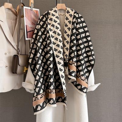 Autumn and Winter New Double-sided Imitation Cashmere Niche Butterfly Printing Scarf Women's Versatile High-end Warm Shawl