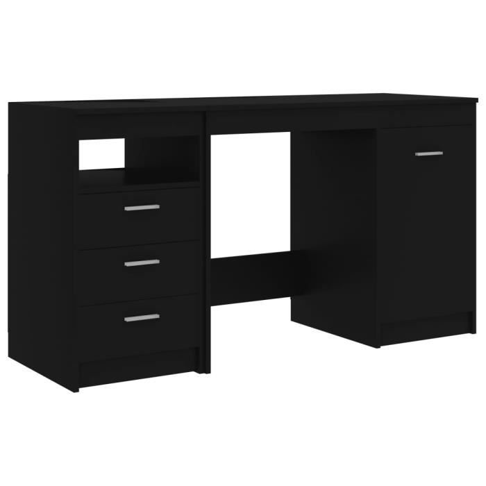 VidaXL Bureau Noir 140x50x76 cm Aggloméré