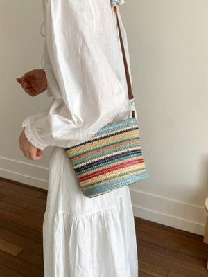 2025 Autumn Women's Fashion Colorful Woven Crossbody Handbag