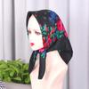 Women Square Scarf Ethnic Hijab Retro Handkerchief Head Wrap Head Scarves Muslim Floral Print Bandana Shawl Headscarf