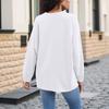 Women S Casual Solid V Neck Long Sleeve Pullover Sweatshirt