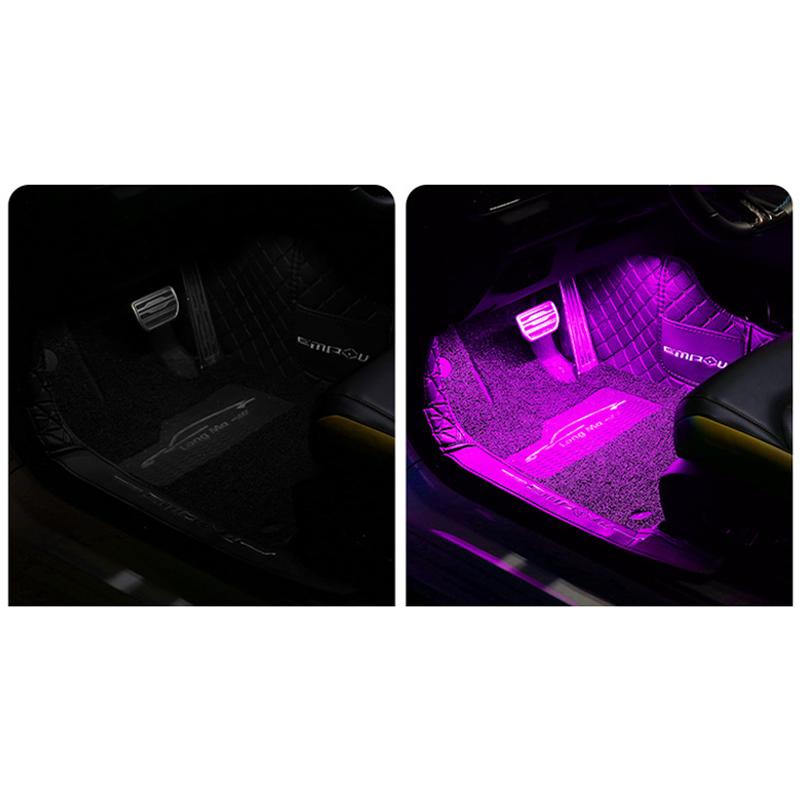 1 a 2/4 Luz de Neón para Coche Luz de Pie LED Retroiluminación Interior Encendedor de Cigarrillos Lámpara de Atmósfera USB Lámpara Decorativa para Coche