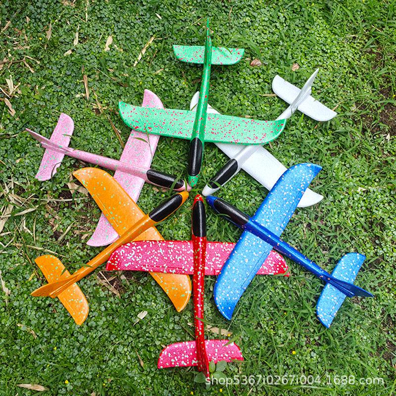 Children's 48CM Luminous Foam Glider Toy - Pure White Model for Outdoor Play