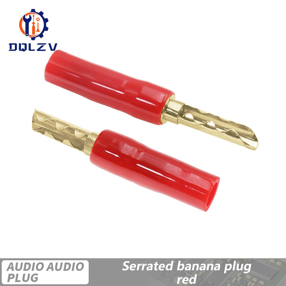 Type L Lanterne Ondulée Six Feuilles Caoutchouc Souple Broche Vidéo Doré 4mm Cuivre Pur Type Y Angle Droit fiche banane