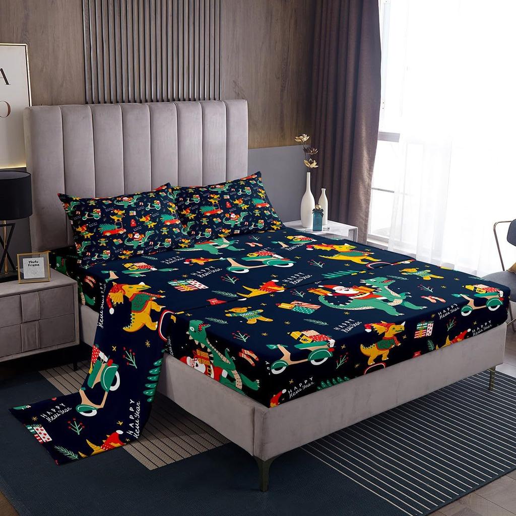 Weihnachtsmotiv Matratze Vier-teiliges Bettwäscheset Schlafzimmer Wohnheim Bettwäsche Dekoration