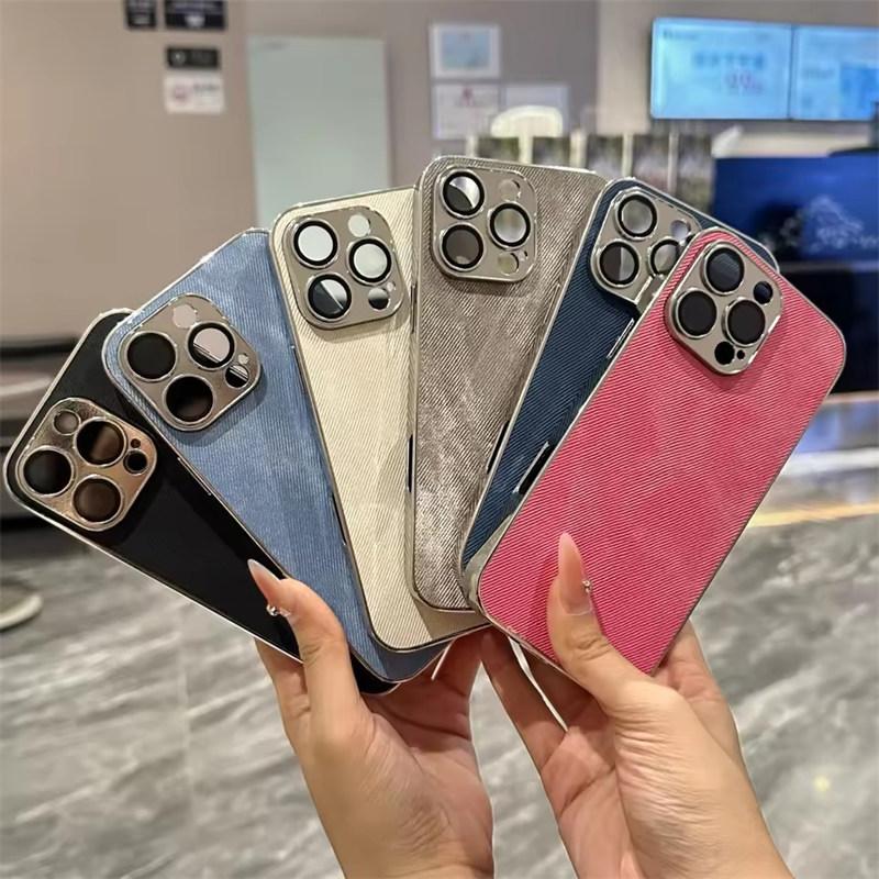 Luxus Gewaschene Farbe Vintage Cowboy Handyhülle iPhone17 16 15 14 13 12 11 Pro Max Plus Vergoldung Kameraobjektiv Schutz Stoßfeste Hülle