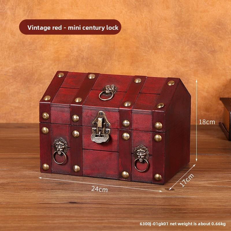 Houten Huisvormige Opbergdoos Met Slot Voor Sieraden En Accessoires