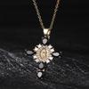 Retro European Style Zircon Cross Necklace Gilded Light Crystal Crucifix Necklace Religious Luxury Crucifix Pendant Chain Men