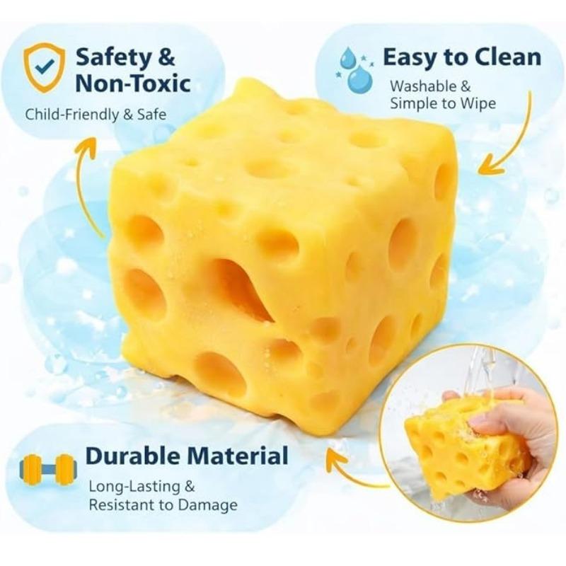 Cheese Squishy Slow Rising Fidget Toy Slow Rebound Squeeze Ball Stress Relief For Adults Sensory Anxiety Relief Toy