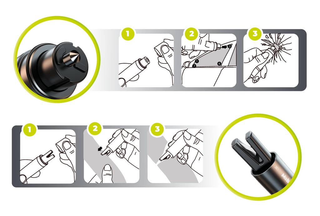 Mobile Origin 2In1 Car Safety Hammer Ca29