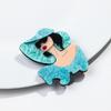 Cute Abstract Lady Acrylic Brooches Pins for Women Personalized Funny Cartoon Girls Figure Resin Badge Jewelry Accessories Gifts