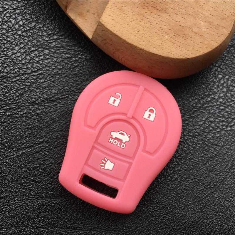 Silicone Rubber Car Key Case For Nissan Maxima Altima Sentra Versa 4 Buttons Smart Key Shell Cover