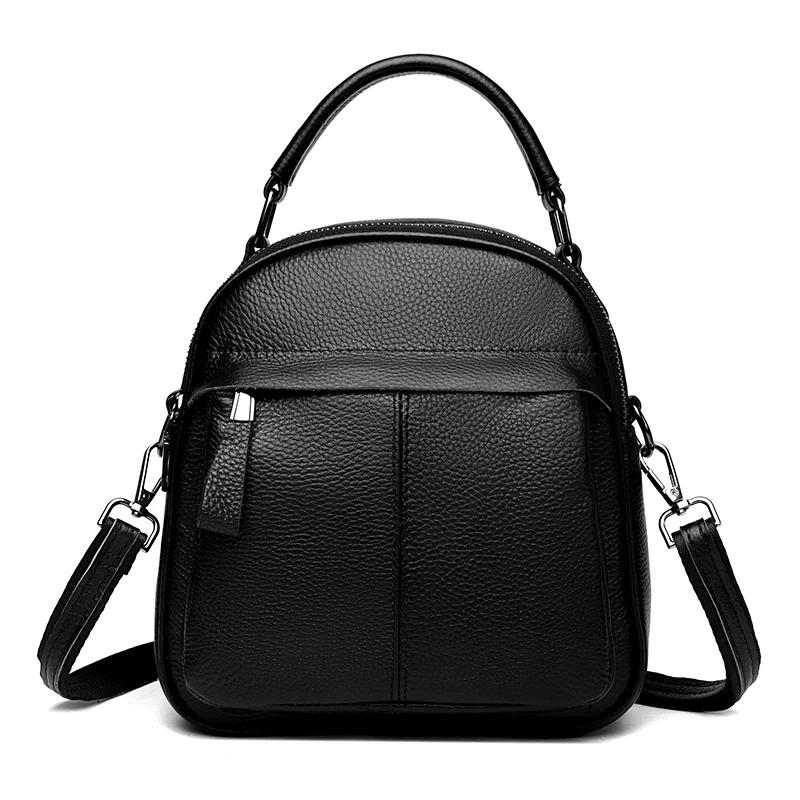 

Cowhide Women s Backpacks School Backpacks Monochromatic Backpack Leather Feminine Fashion Luxury