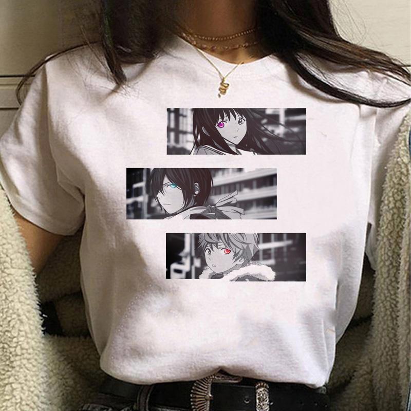 2025 Japanese Anime Noragami Fashion Print Ladies T-shirt Casual Basics O-collar White Shirt Short Sleeve Ladies T-shirts