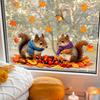 Autumn-themed Animal Window Stickers Featuring Otters, Squirrels, Hedgehogs and Red Pandas for Children's Room