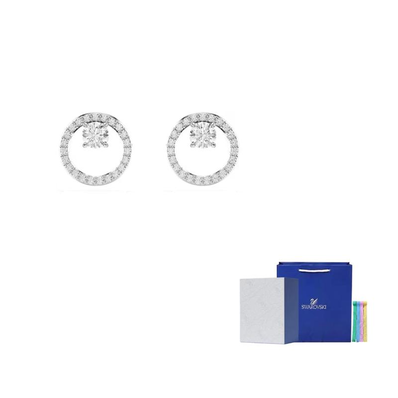 Swarovski Constella stud earrings F-Camellia Embossed Gift Box