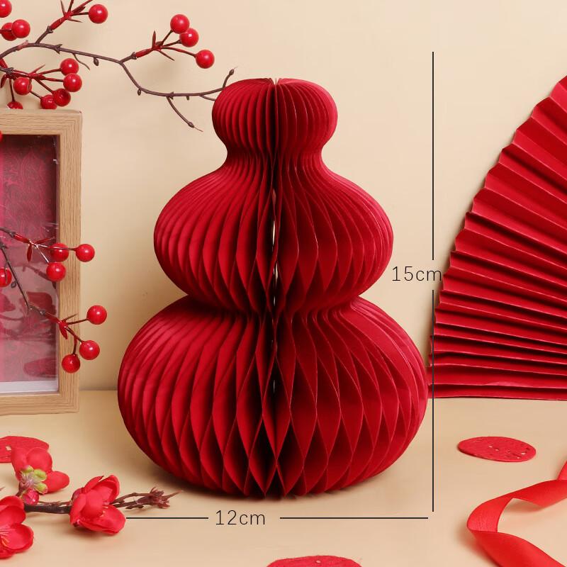 Jiemengzhe Large Red Honeycomb Gourd Foyer Decor