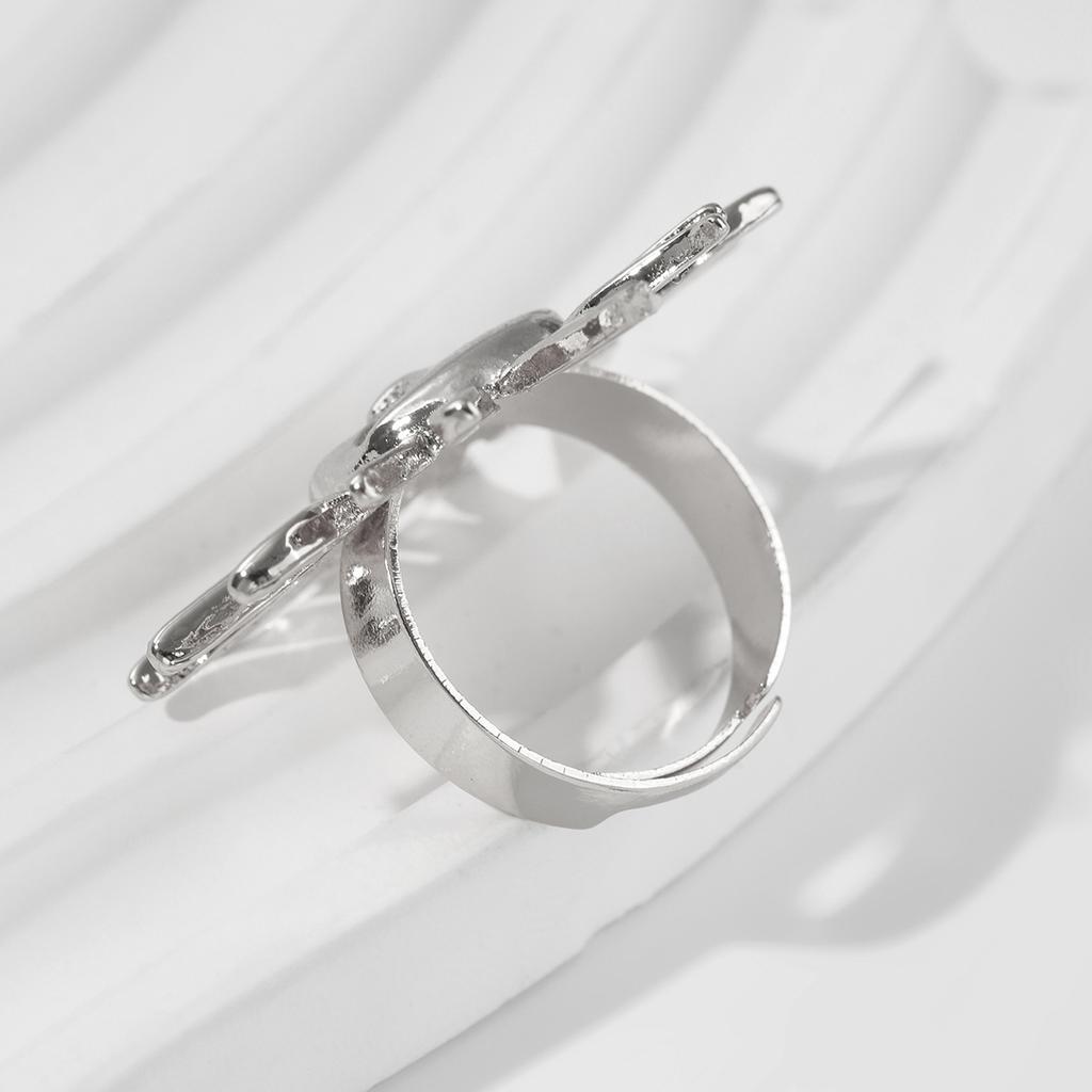 Set de inele din aliaj de soare cu față exagerată, inele geometrice reglabile, pentru plajă, personalizate, inele pentru femei pentru navetiști.