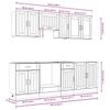 8 Piece Kitchen Cabinet Set Lucca Concrete Grey Wood Based Material