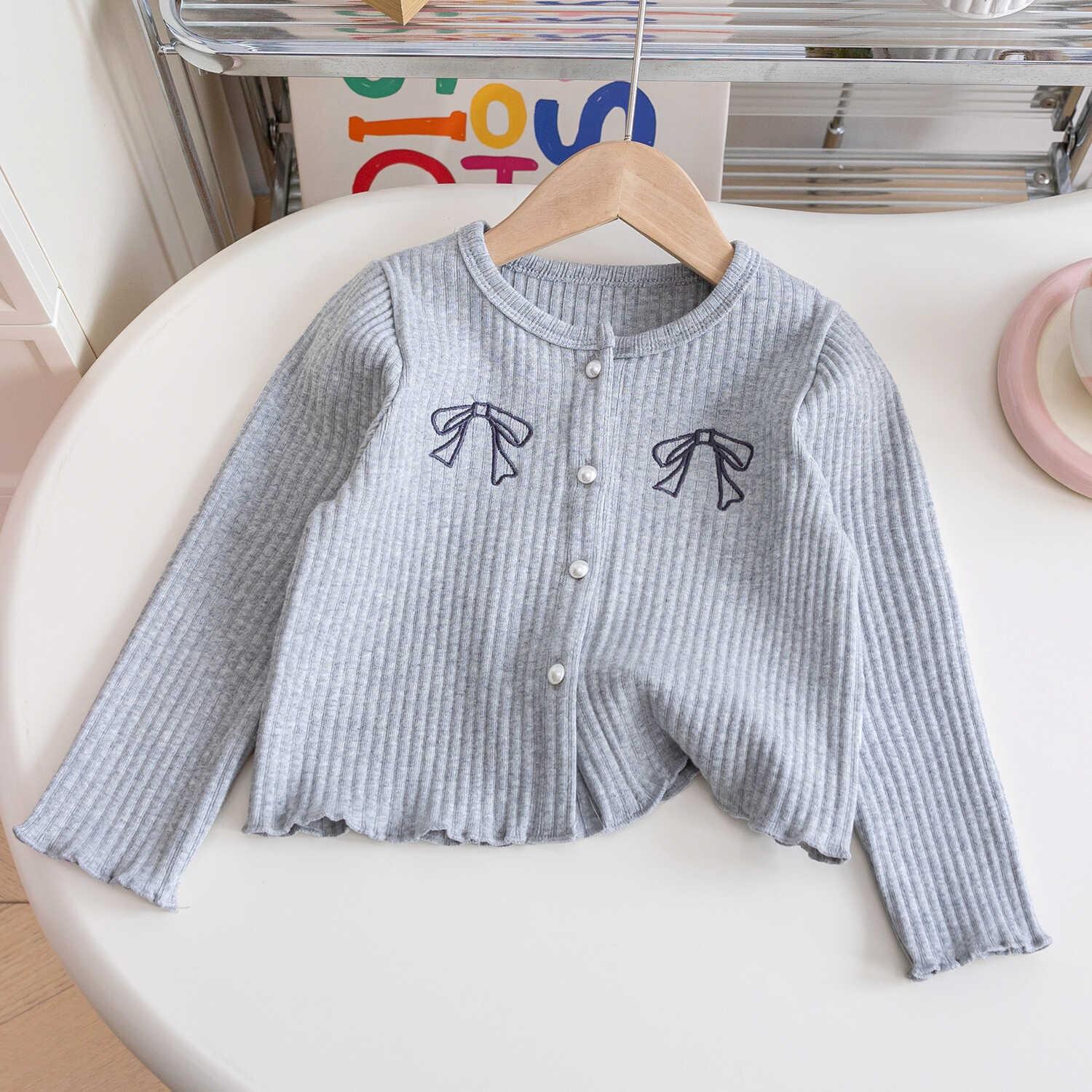 Girls Spring Autumn Stylish Casual Jacket Baby Loose Long Sleeve Trendy Top Fashion Outerwear 80cm серый