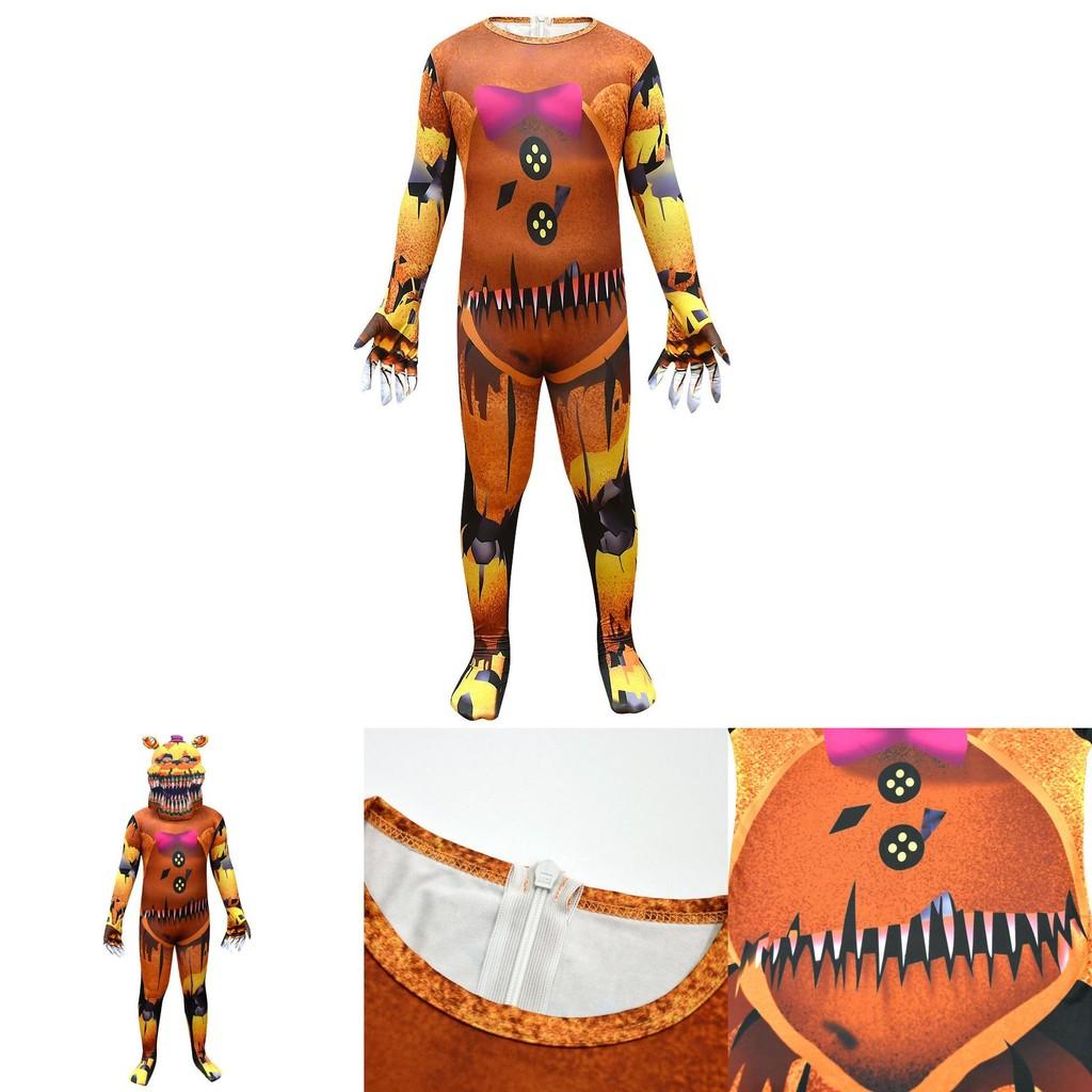 Five Nights At Freddy's Cosplay Costume For Kids Soft Milk Silk Fabric Siamese Suit Halloween Masquerade Suit