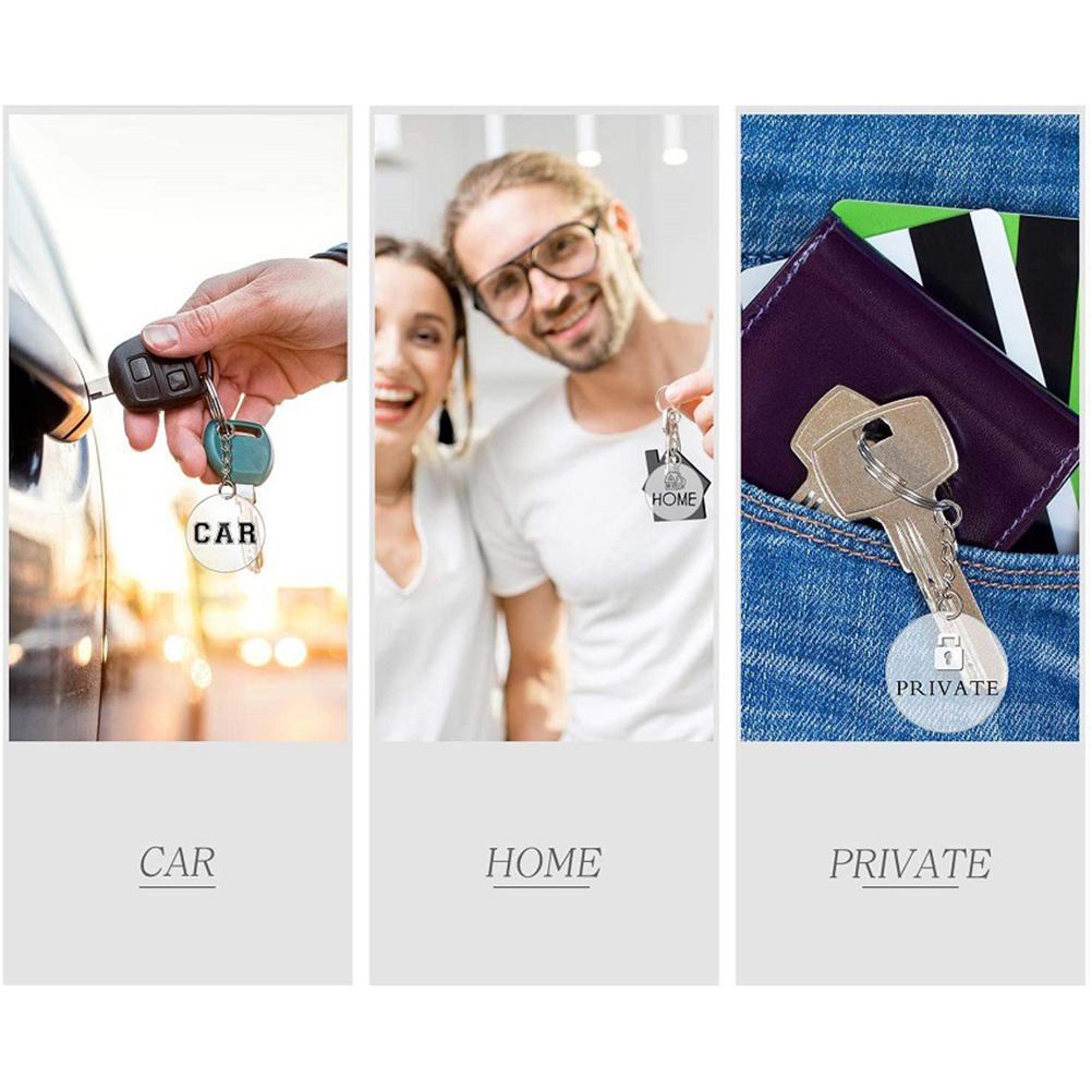 Kit 100 peças Chaveiros Transparentes em Branco Sublimação Chaveiro em Branco Incluindo Acrílicos em Branco Argolas de Chave Anéis Pequenos