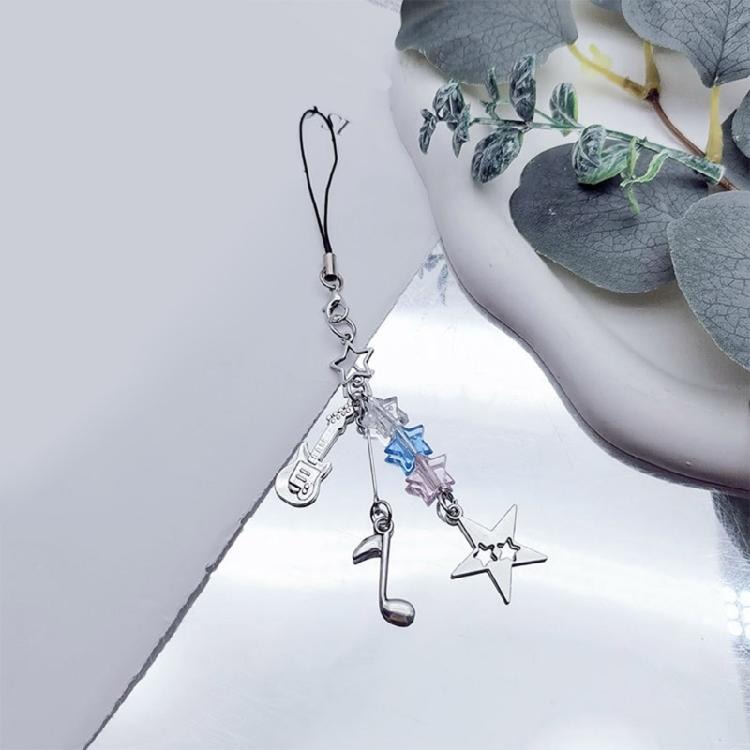 Sweet Cool Earphone Notes Star Guitar Hanging Pendant Phone Strap Bag Decoration