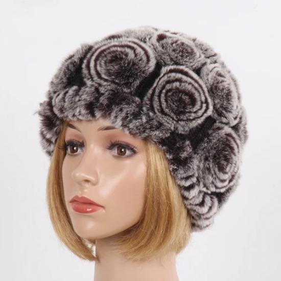 Нові Жіночі Зимові Хутряні Шапки Шарфи Набори Натуральні Теплі Справжні Шапки з Хутра Кролика Рекс Шарфи Леді В'язані Шапки з Натурального Хутра Шарф