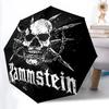 1PC Rammstein Metal Skull Automatic Open/Close Folding Umbrella, Windproof 8 Ribs Construction, Lightweight Travel Umbrella 0902097