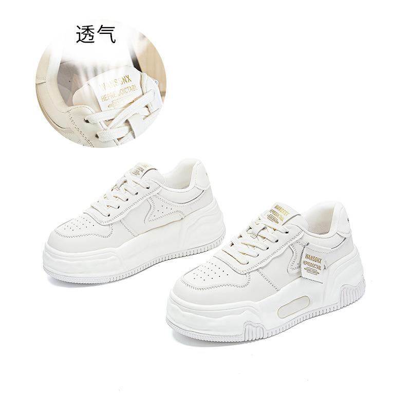 

Туфли на присоске с пленочной подошвой, женские, весна 2025, новые, на толстой подошве, увеличивающие рост, женские модные универсальные повседневные туфли с пандой 35 бежевый