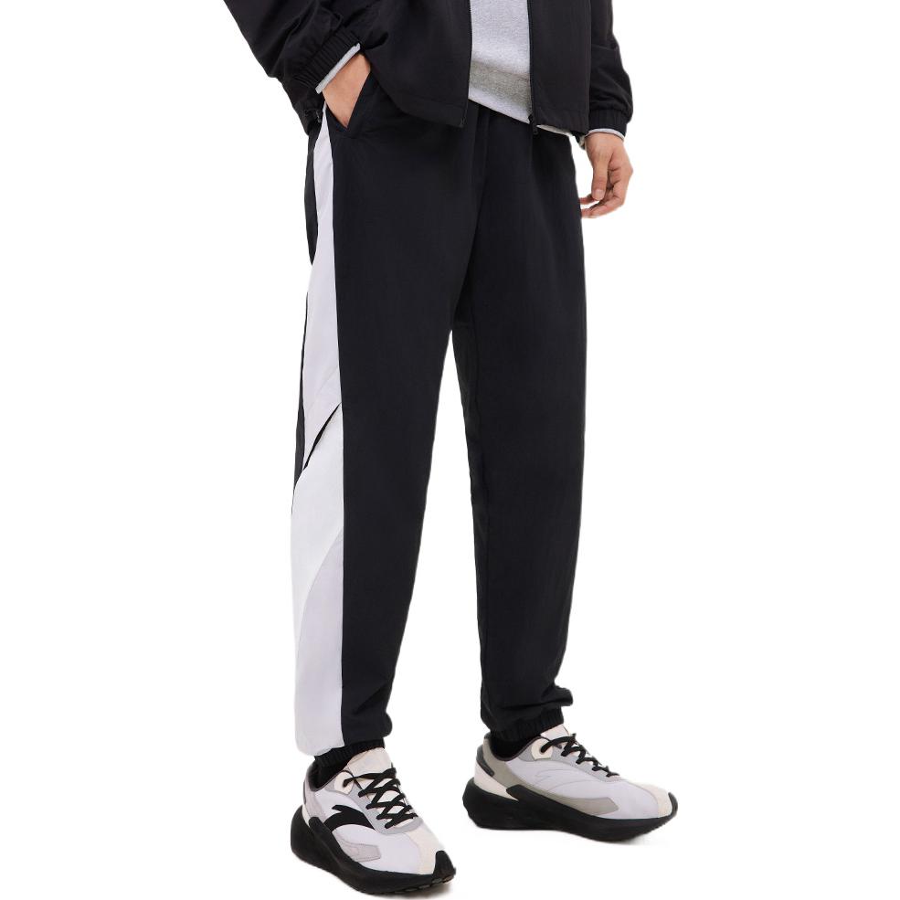 Anta Elastic Waist Joggers With Side Stripe Men Bottoms Black 152238503-4