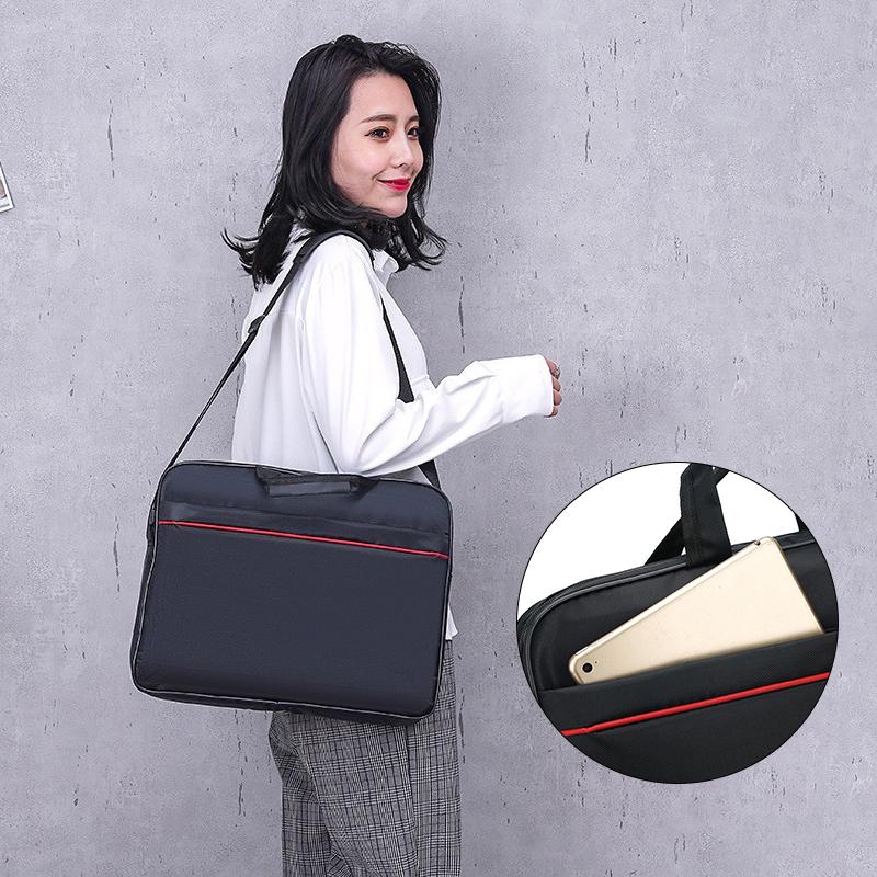 1 Piece 15.6 Inch Laptop Shoulder Handbag Zipper Shoulder Bag Business Portable Nylon Computer Handbags Simple Style