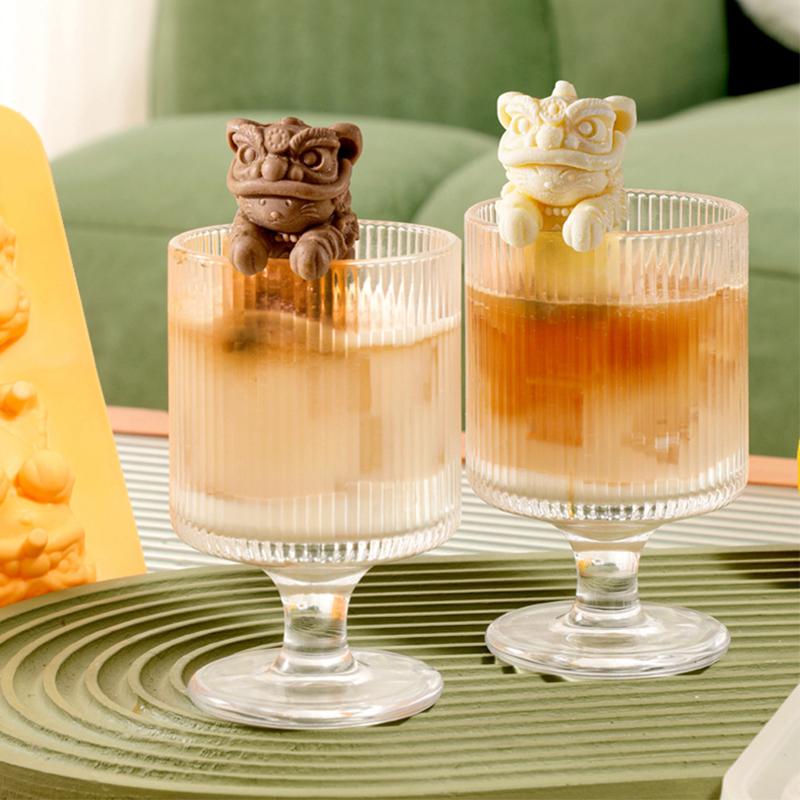 Løve Iskubeform Løve Pagode Silikonform Isgitter Kaffe Melk Te Kjøleverktøy Tegneserie Iskubeformer Kjøkkenredskaper