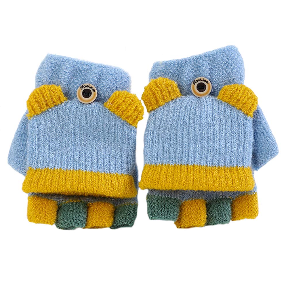Knit Gloves for Boys and Girls with Mitten Fingerless and Warm and Cute for Baby Perfect for Playing in the and Kindergarten [eipatu] Kids' Covers,