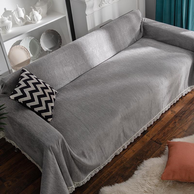 Verdicktes nordisches einfarbiges Chenille-Sofa-Handtuch Vollständige Abdeckung Stoffhandwerk Leichter Luxus Vier Jahreszeiten Universal Sofa-Kissen Kratzfest