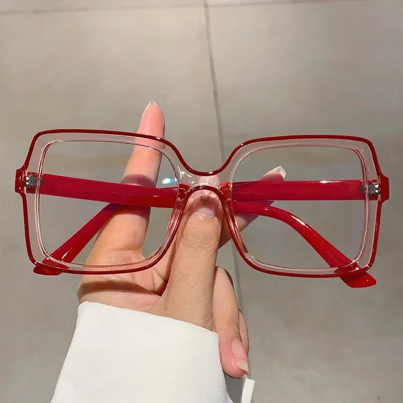 

Oversized Square Eyeglasses New Trendy Blue Light Blocking Spectacles European And American Ins Fashion Computer Eyewear