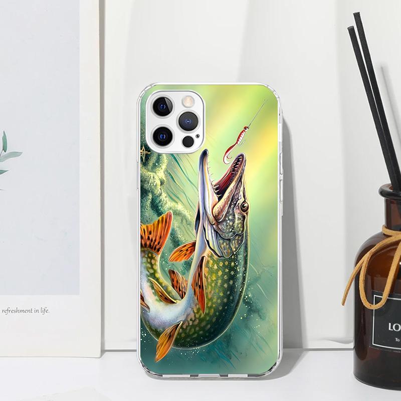 Carp Fish Fishing Rod Hook Phone Case For Iphone 17 Air 16 15 Plus 16E 14 Pro Max 13 Mini 12 11 7 8 SE Fundas Soft Back Cover 17